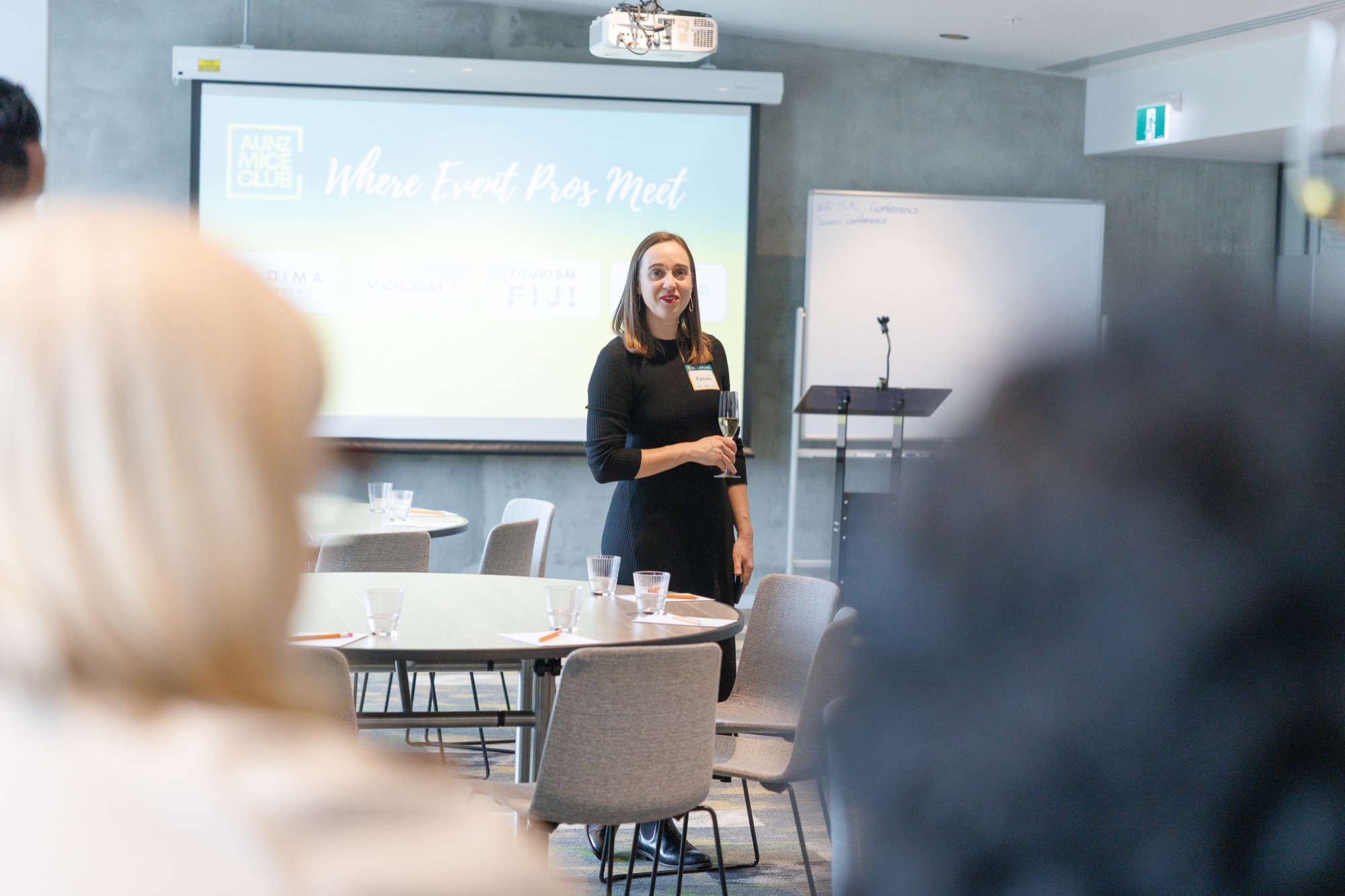 A guest speaking at the Auckland event