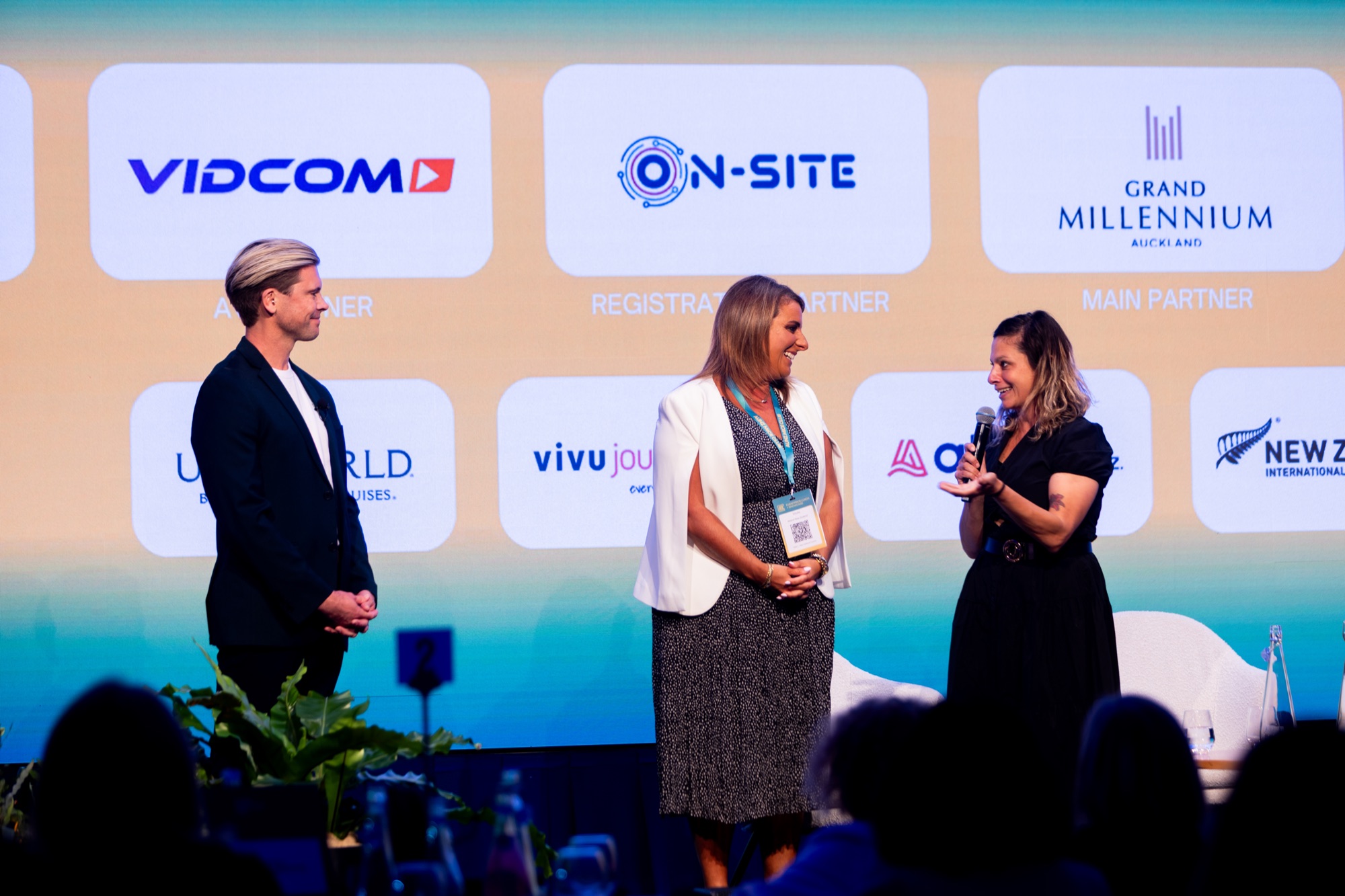 Conversation on stage at Grand Millennium Auckland