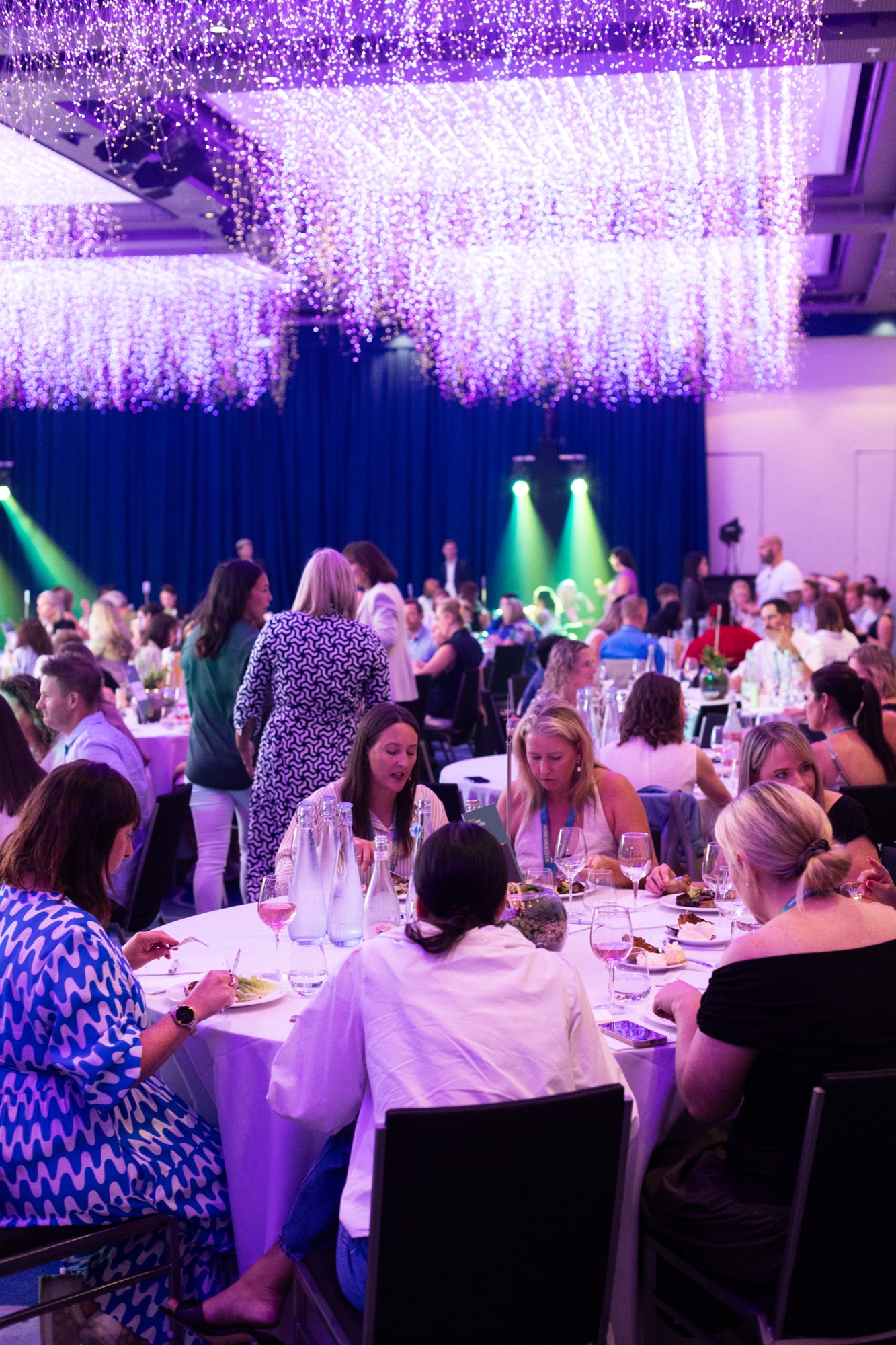 Guests enjoying dinner together